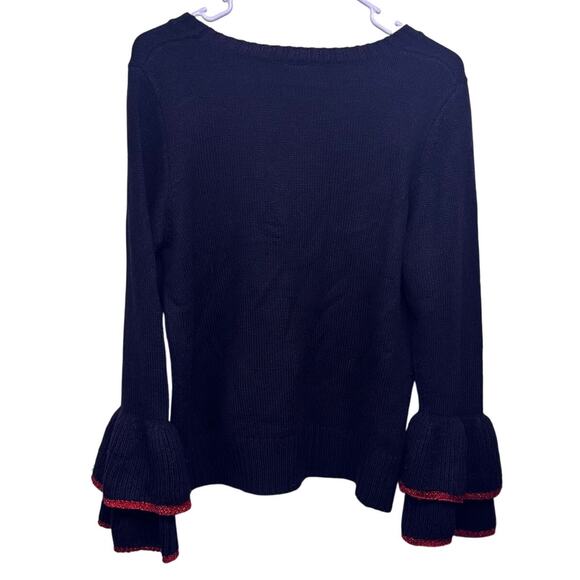 Holiday Time Black Ugly Christmas Sweater Joy Dream Jolly Wish Believe Sequined - Picture 2 of 7